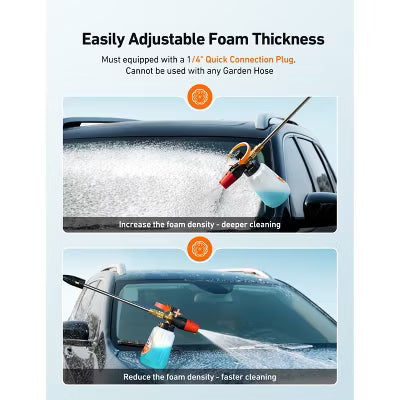 AstroAI Pressure Washer Foam Cannon, Car Wash Foam Blaster Spray Adjustable Snow Foam Lance with 1/4" Quick Connector