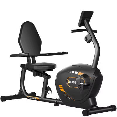 JEEKEE Recumbent Exercise Bike for Seniors,Stationary Bikes for Home, 400LB Capacity & 16 Levels Magnetic Resistance, Heart Rate Handle (B LACK)