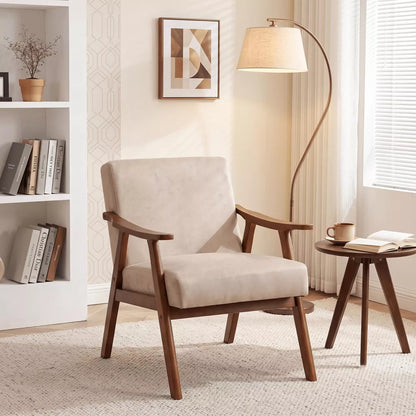 Modern Accent Chair ¨C Microfiber Upholstery & Solid Wood Frame, Space-Saving Mid-Century Seating for Living Room, Bedroom, Cozy Reading Nook