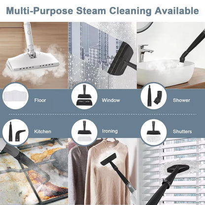 Teendow 6-in-1 Steam Mop for Floor Cleaning, Multi-Function Steam Vacuum Cleaner for Hardwood Floors and Carpet, White