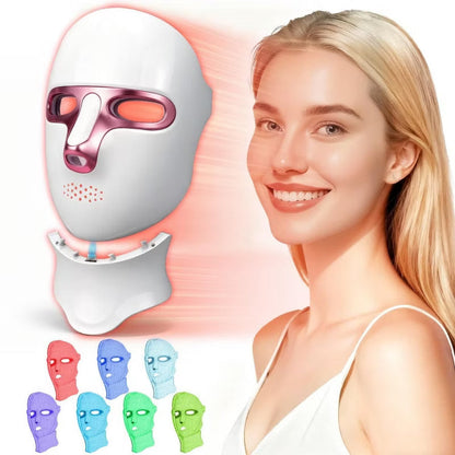 Morfone 7 Color LED Adjustable Brightness Wireless Charging Facial Light Therapy Mask White