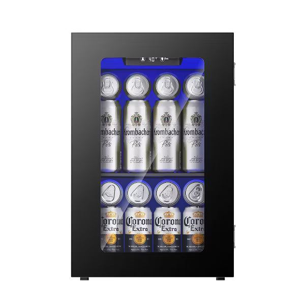 EUHOMY Compact Beverage Refrigerator- Mini Fridge with Temperature Control- Black
