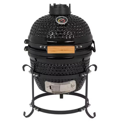Karl Home 13 in. Charcoal Grill in Black with Built-In Thermometer