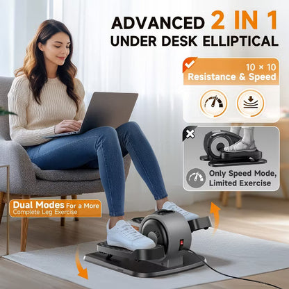 YOSUDA Under Desk Elliptical Machine, Elliptical Leg Exerciser Portable Electric Seated Pedal Exerciser