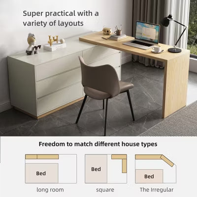 Gaoyangjiaju 98.5 Inch L - Shaped Desk with Drawers for Home Office