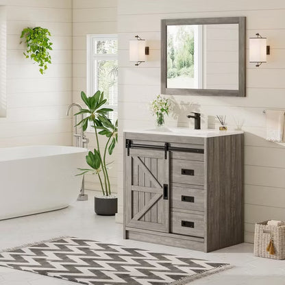 AMERLIFE Farmhouse Bathroom Vanity with Sink Combo