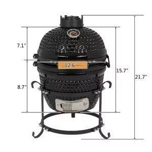 Karl Home 13 in. Charcoal Grill in Black with Built-In Thermometer