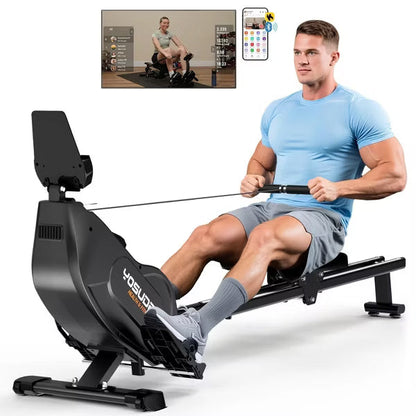 YOSUDA Magnetic Rowing Machine 350 LB Weight Capacity ,Foldable Rower for Home Use with 16-Level Max 115lbs Adjustable Resistance and Bluetooth.