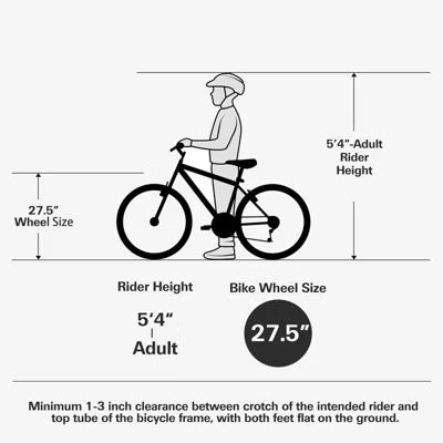 Hykolity 27.5-Inch Mountain Bike, Adult Bicycle Man Woman, Steel Full Suspension, 18-Speed, Adjustable Saddle, Linear Pull Brakes, Alloy Rims, Black