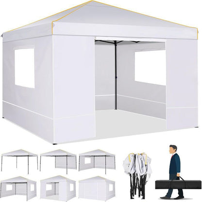 COBIZI 10x10FT Pop Up Canopy Tent with 4 Sidewalls and Mesh Windows