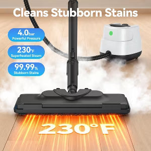 YOMA Steam Cleaner G2 Fast Heating with Rolling Wheels,Multifunctional Household Deep Cleaning for Floors,Windows,Kitchen,with 16 Accessories