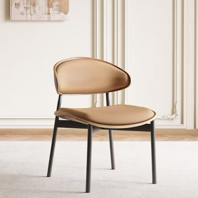 Gaoyangjiaju 20.47 inch Leather Dining Chair with Metal Legs