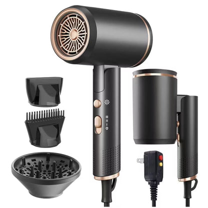 Hoey 1800W Professional Ionic Hair Dryer with Diffuser and Concentrator Attachments - 3 Heat Settings