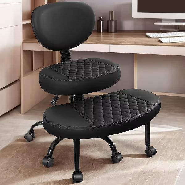 Cross Legged Office Chair with Wheels, Meditation Chair, ADHD Desk Chair for Adults, Adjustable Height Yoga Office Chair, Wide Criss Cross Chair