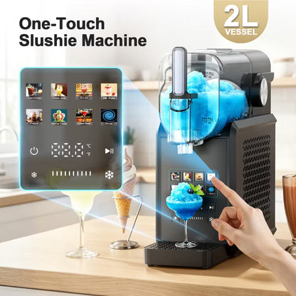 YOMA Ice Cream Maker 8-in-1 Slushie Machine, 48oz Countertop with Self-Cleaning, Makes Slush, Milkshake, Soft Ice Cream & Spiked Slush