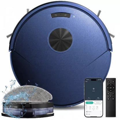 Teendow Robot Vacuum and Mop Combo, 8000Pa Suction, 2 in 1 Vacuum Robot with Wi-Fi/App/Remote, Self-Charging, Ideal for Hard Floor, Pet Hair