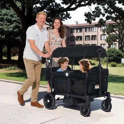 TODECARE Stroller Wagon All-Terrain Baby Stroller for 2 Kids with Canopy and Adjustable Handle