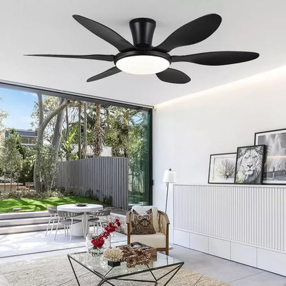 51 Inch Flush Mount Ceiling Fan with Light and Remote for Living room,Bedroom,Patio