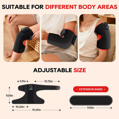 Morfone 5000mAh 660nm 850nm Infrared Red Light Therapy Device Knee Therapy Wrap 3 Vibration Modes & 4 Heating Levels