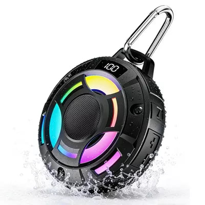 Bluetooth Shower Speaker,Portable Bluetooth 5.4 Speaker,24W Stereo Bass,RGB Lights,Wireless IPX7 Waterproof Speakers