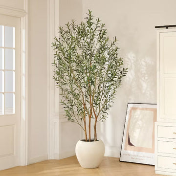 DR.Planzen 8ft Artificial Olive Tree with 18in White Planter, Faux Trees with Real Branches and Fruits and three-dimensional design for Home Decor349.99