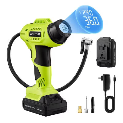 AstroAI E1 Cordless Tire Inflator 160PSI Air Compressor 10000mAh Rechargeable Battery Powered