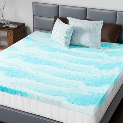 ELJGET 2-Inch Gel Swirl Memory Foam Mattress Topper, Cooling Pressure-Relief Bed Pad, CertiPUR-US Certified, King Size