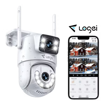Losei 8MP/4K Outdoor Smart Security Camera with Light Alarm,Color Night Vision,2.4G WiFi,Motion Detection,IP66 Weatherproof , 360 View