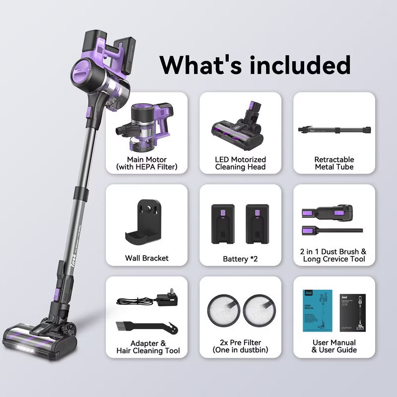 INSE S10P Cordless Vacuum with 2 Batteries Powerful Suction