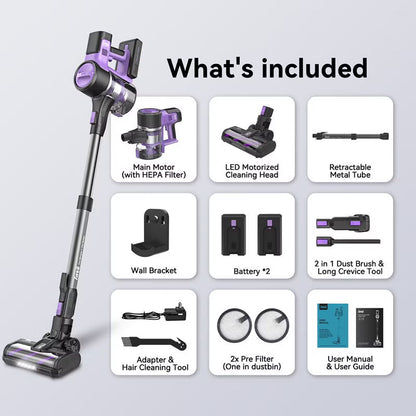 INSE S10P Cordless Vacuum with 2 Batteries Powerful Suction