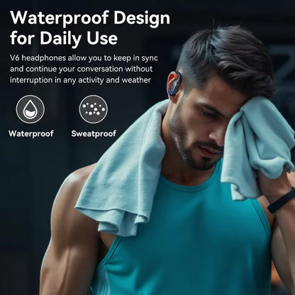VEATOOL V6 Bluetooth Headphones Wireless Earbuds 88Hrs Playback Sport Ear Buds with Earhook Digital Display Charging Case