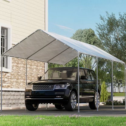EROMMY 10x20 Heavy Duty Carports, Waterproof & UV Protected Garage Top Tarp Shelter Cover, Outdoor Portable Garage For Car