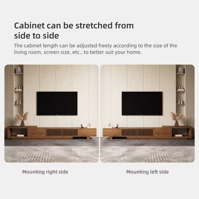 Gaoyangjiaju Modern Walnut TV Console for 75+ Inch Screen – Extendable