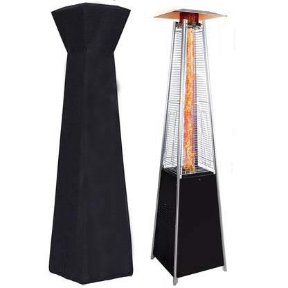 48,000 BTU Stainless Steel Pyramid Patio Flame Propane Gas Patio Heater with Wheels