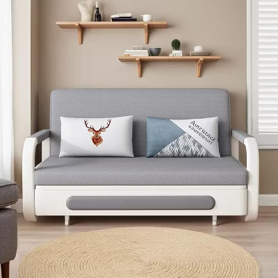 Gaoyangjiaju 3-in-1 Multifunctional Sofa Bed with Wooden Storage Cabinet