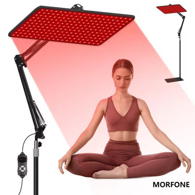Morfone 200 LED Large Panel 660nm 850nm 940nm Red Light Therapy Lamp Infrared Therapy Device Black 1PC
