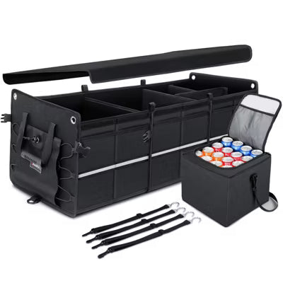 AstroAI Car Trunk Organizer Storage Large for SUV, Truck, Pickup, Collapsible Portable Storage Box with Cooler Bag, Foldable Cover