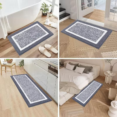 3-Piece Bathroom Rug Mat Set, Microfiber Shaggy Non-Slip Ultra Soft Absorbent Mats with U-Shaped Toilet Mat