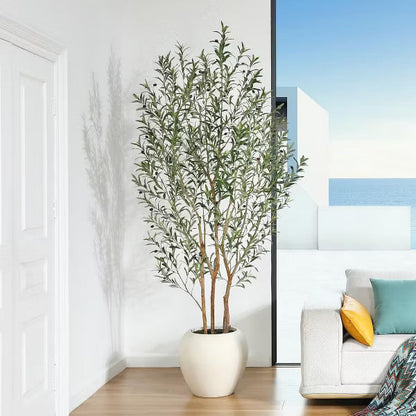 DR.Planzen 8ft Artificial Olive Tree with 18in White Planter, Faux Trees with Real Branches and Fruits and three-dimensional design for Home Decor349.99