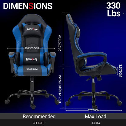 Bosmiller Ergonomic Gaming Chair Racing Style Office Chair, Computer Desk Chair, Swivel Reclining PU Leather PC Gamer Chair