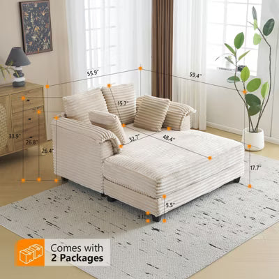 Karl Home |Upholstered Corduroy Sleeper Sofa Bed