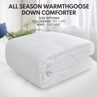 Zibroges King Size Down Feather Comforter - High Fill Power All-Season Duvet Insert, Ultra-Soft Hotel-Quality Bedding (106”x90”)