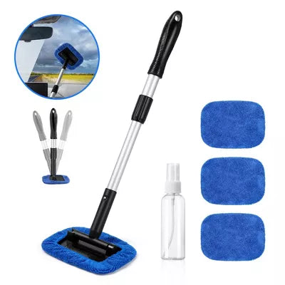 AstroAI Microfiber Car Windshield Cleaner, Car Wash Window Cleaning Kit Blue