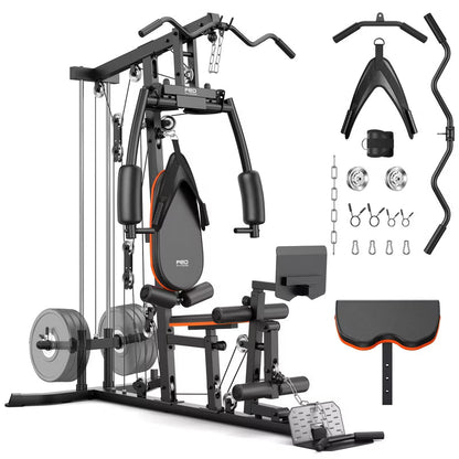 FED Fitness Home Gym, 240LB Plate-Loaded Multifunctional Workout Station | Full-Body Exercise Equipment, Workout Equipment and Fitness Equipment