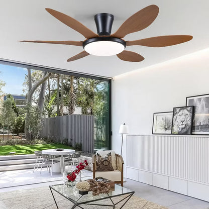51 Inch Flush Mount Ceiling Fan with Light and Remote for Living room,Bedroom,Patio