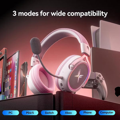 TAGRY K3 2.4GHz Wireless Gaming Headsets 7.1 Surround Sound Bluetooth Headphones 70H Playtime ENC Noise Cancelling Over Ear Game Headphone with Mic