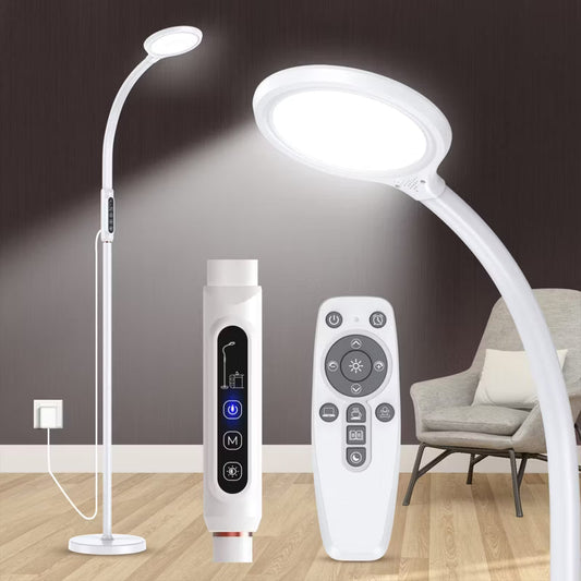 Morfone LED Full-Spectrum Happy Therapy Lamp. 10 adjustable brightness non-UV sunlight lamps, retractable floor-mounted phototherapy lamp.