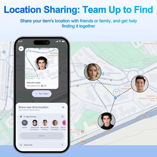 Smart Tracker Works with Apple Find My, Bluetooth Tracker Key Finder Item Locator for Keys Luggage Wallet with Case Lanyard