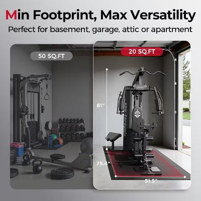 Sportsroyals Multifunctional Home Gym Equipment Pro Plus Model, Workout Station with 150LBS Weight Stack With Leg Press
