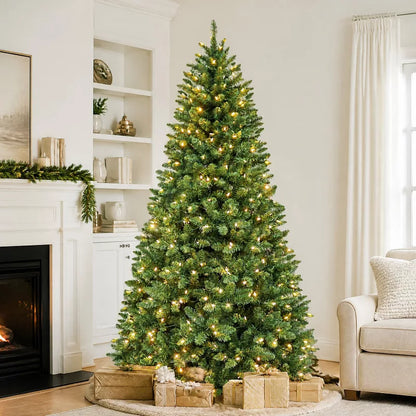 VIVATREES 6 Ft Prelit Christmas Tree Artificial Christmas Tree with Color Changing LED Lights Hinged Branches Multiple Color Modes